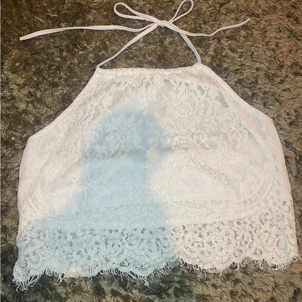 White Lace Halter Top